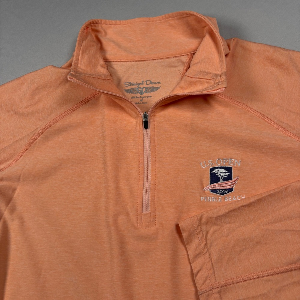 Straight Down Pullover Womens XL Orange 2019 U.S. Open Pebble Beach 1/4 Zip